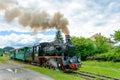 The Mocanita steam train on the Sovata-Campul Cetatii Route, Mures county, Romania