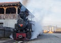 Mocanita steam train for tourists. Royalty Free Stock Photo