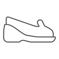 Mocassins thin line icon. Shoes vector illustration isolated on white. Footwear outline style design, designed for web