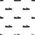 Moccasin icon in black style isolated on white background. Shoes pattern stock vector illustration.