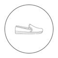 Moccasin icon in outline style isolated on white background. Shoes symbol stock vector illustration. Royalty Free Stock Photo