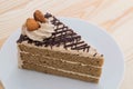 Mocha cake with almond