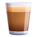 Mocha coffee glass icon, cartoon style