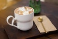 Mocha hot coffee with marshmallow Royalty Free Stock Photo