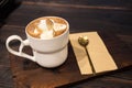 Mocha hot coffee with marshmallow Royalty Free Stock Photo