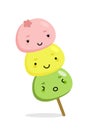 Mochi character design. Japanese cartoon desserts. vector illustration in a flat style.