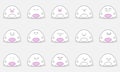 Mochi emoji surprise, indifference, laughter, tears, anger, addiction