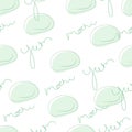 Mochi vector. Mochi on white background. Cartoon Style for Sticker, Wallpaper, Icon, etc