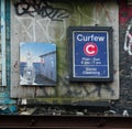 Social Cleansing. Curfew sign