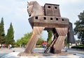 Mock Trojan horse in ancient city of Troy near Canakkale, Turkey