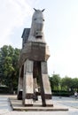 Mock Trojan horse in ancient city of Troy near Canakkale, Turkey