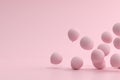 Mock up of balloons floating on pink background. 3d rendering