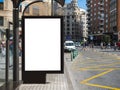 Mock up Banner at Bus station Advertising Sign Media outdoor city street