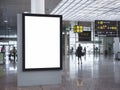 Mock up Banner Media Indoor Airport Signage with People walking
