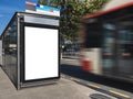 Mock up Billboard Banner template at Bus Shelter Media outdoor street Sign display Royalty Free Stock Photo