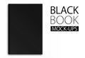 Mock-up of a black book on white background Royalty Free Stock Photo