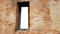 Mock up blank Ancient brick window brick temple outside historical