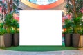 Mock up. Blank billboard, advertising board screen display in modern shopping center Royalty Free Stock Photo