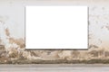 Mock up. Blank billboard, advertising, public information board on old grunge wall in the city Royalty Free Stock Photo