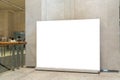 Mock up. Blank billboard, advertising stand in modern shopping mall Royalty Free Stock Photo