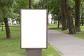 Mock up. Blank billboard with copy space for your text message or content public information in the park Royalty Free Stock Photo