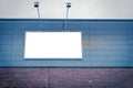 Mock up. Blank billboard outdoors, outdoor advertising board on the wall. Royalty Free Stock Photo