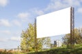 Mock up. Blank billboard outdoors, outdoor advertising, public information board in city Royalty Free Stock Photo