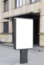 Mock up. Blank billboard outdoors, outdoor advertising, public information board in the city. Royalty Free Stock Photo