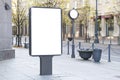 Mock up. Blank billboard outdoors, outdoor advertising, public information board in the city. Royalty Free Stock Photo