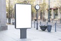 Mock up. Blank billboard outdoors, outdoor advertising, public information board in the city. Royalty Free Stock Photo