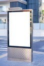 Mock up. Blank billboard outdoors, outdoor advertising, public information board in the city. Royalty Free Stock Photo