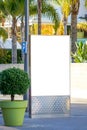 Mock up. Blank billboard outdoors, outdoor advertising, public information board in the city. Royalty Free Stock Photo