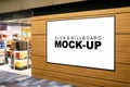 Mock up blank billboard on panel at showroom in airport Royalty Free Stock Photo