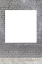 Mock up. Blank billboard, poster frame, advertising board, signboard on the dark wall outdoors Royalty Free Stock Photo