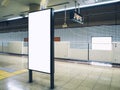 Mock up Blank Billboard Poster signage Subway Train underground