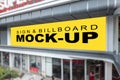 Mock up blank horizontal billboard advertising at shopping mall