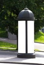 Mock up. Blank outdoor advertising column outdoors, public information board in the street. Royalty Free Stock Photo