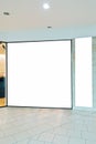 Blank store showcase window mock up in shopping mall