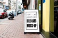 Mock up blank vertical billboard menu outside restaurant Royalty Free Stock Photo