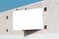 Mock up. Blank vertical billboard, poster frame, advertising on the the wall. Royalty Free Stock Photo