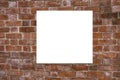 Mock up. Blank vertical billboard, poster frames, advertising on the brick wall. Royalty Free Stock Photo