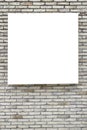 Mock up. Blank vertical billboards, poster frames, advertising on the brick wall. Royalty Free Stock Photo