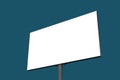 Mock up: blank white billboard against blue-green background Royalty Free Stock Photo