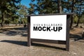 The mock up blank of wooden billboard at park