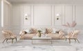 Mock up classic style living room set sofa brown. Royalty Free Stock Photo