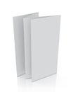 Mock up 3d model of blank leaflet standing, isolated on white background Royalty Free Stock Photo