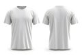 Mock up design of front and back view of a white blank t shirt with an isolated background Royalty Free Stock Photo