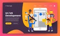 Mock-up design website flat design concept UX/UI Development. Vector illustration. Royalty Free Stock Photo
