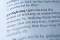 Dictionary page with the word gaslighting with selective focussing Royalty Free Stock Photo