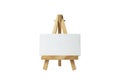 Mock Up Empty blank canvas on wooden easel isolated on white background